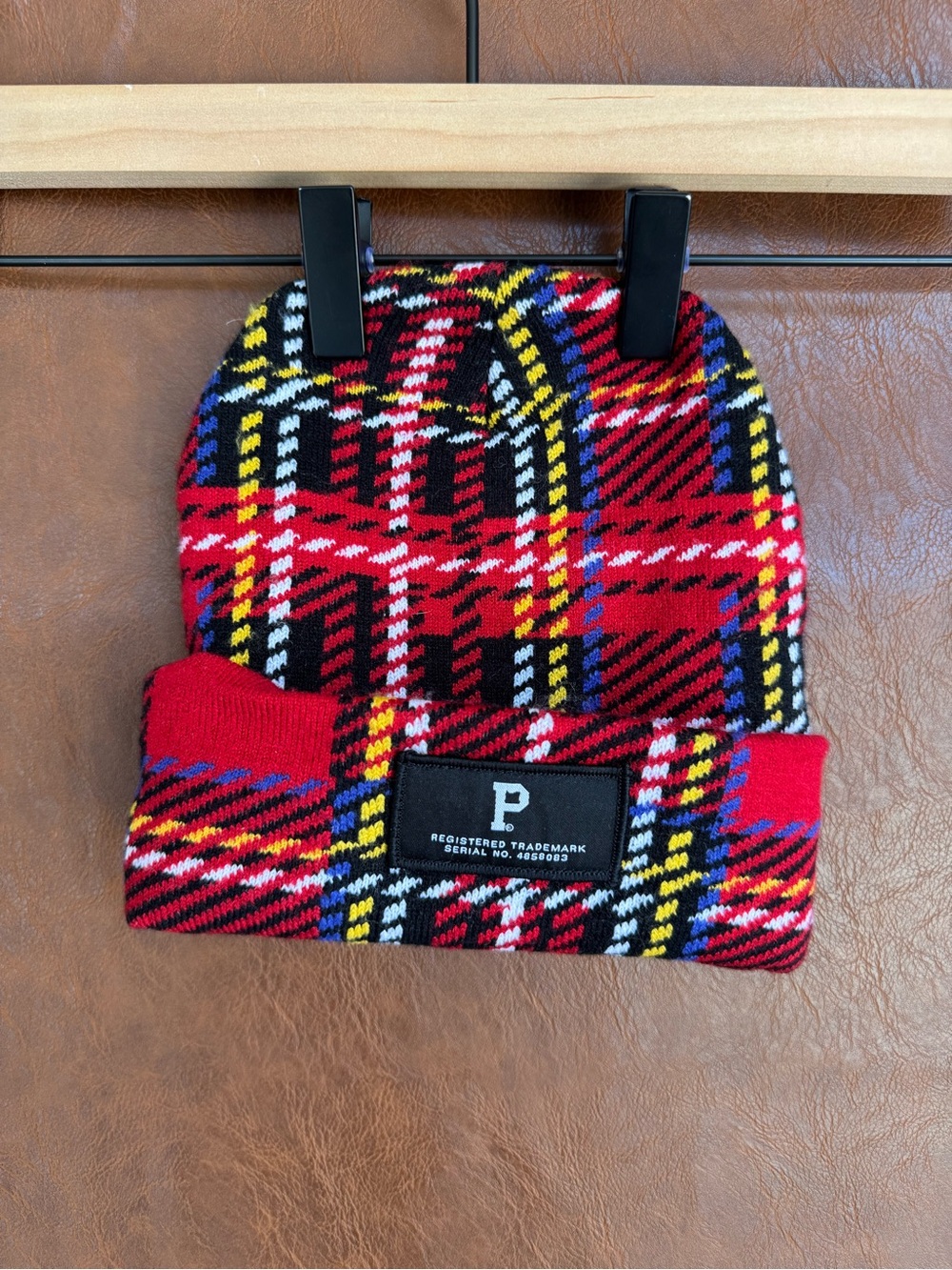 Portland Gear Plaid Tartan Beanie Red Black Multicolor Cuffed Knit P Oregon